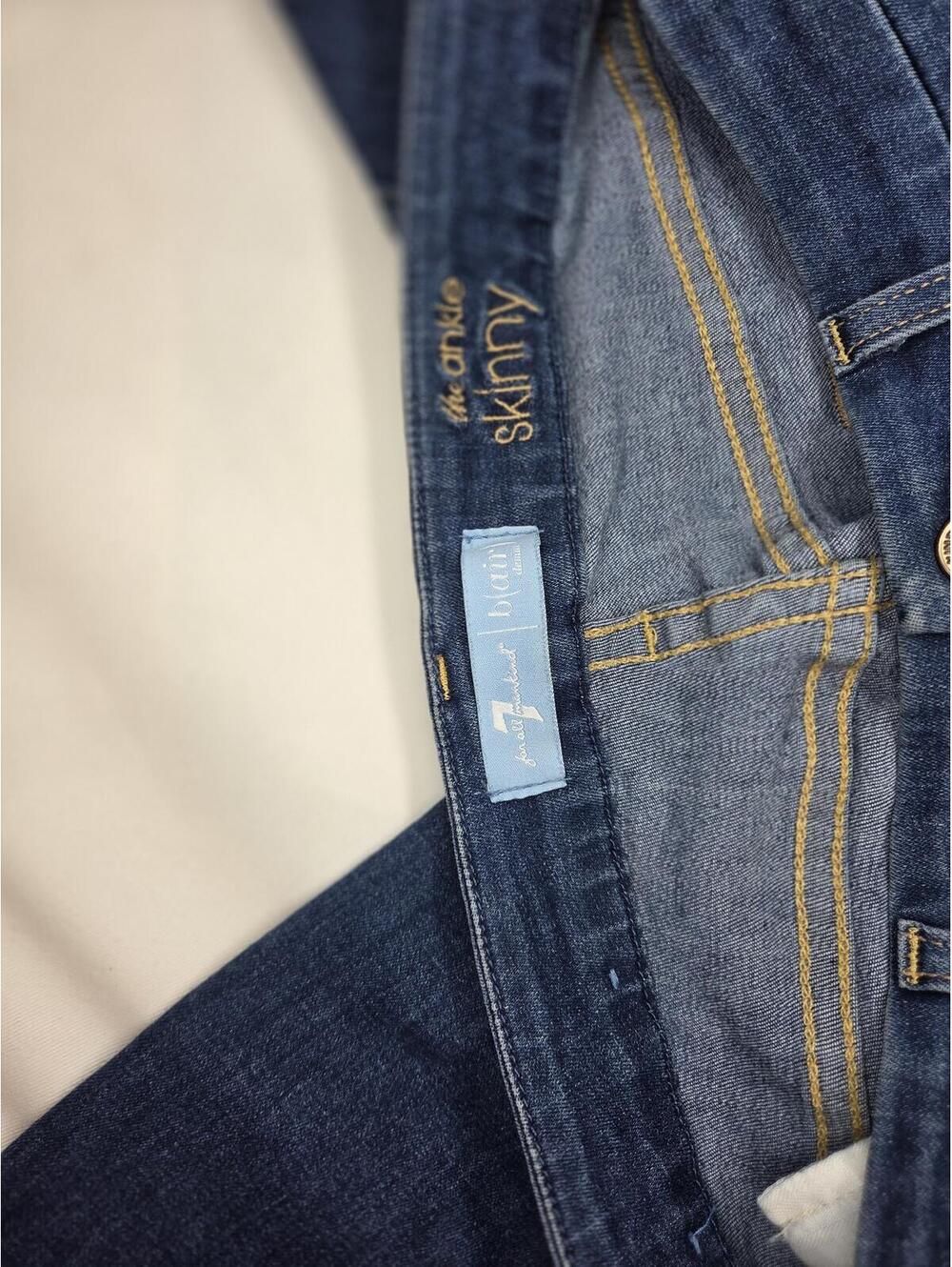 7 For All Mankind Dark Wash the ankle Skinny Jeans Size 28 - Picture 6 of 8